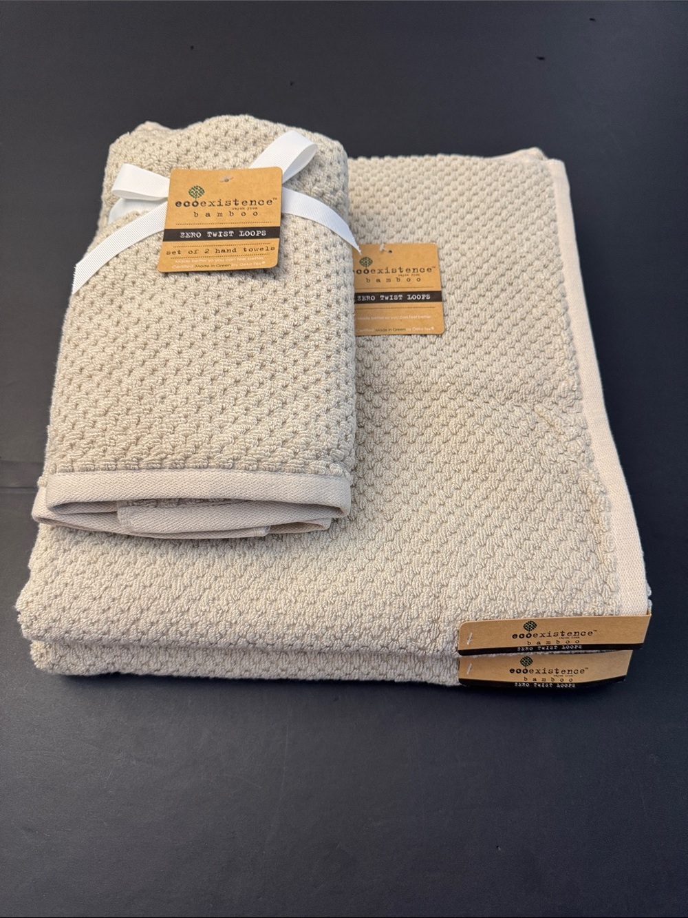 4pc ECOEXISTENCE Bamboo Zero Twist Loops Bath Towel Set - FGChiffon